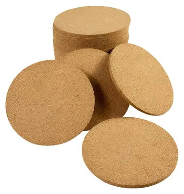 Obrázek produktu pro Kulaté podložky pod sklenice z korku, průměr 10 cm - sada 30 kusů, odolné vůči teplu
