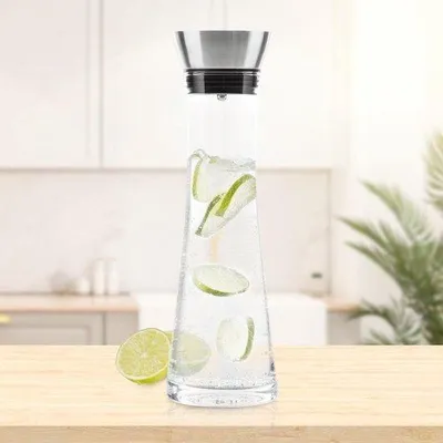 Image de Carafe à eau 1,2 L avec filtre en acier inoxydable et récipient en verre
