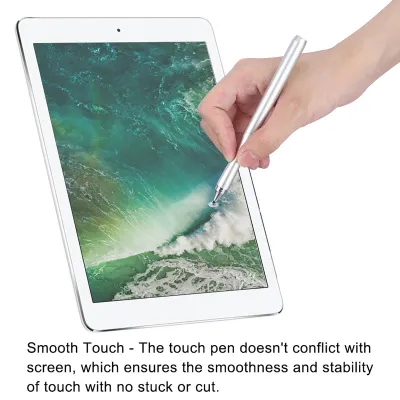 Produktbild von Glatter Disc-Touch-Stylus-Stift mit hoher Empfindlichkeit und kratzfestem Telefon-Tablet-Stift (Silber)