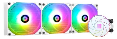 Zdjęcie produktu dla Chłodzenie wodne Thermalright Aqua Elite 360 White ARGB, chłodzenie procesora (CPU) typu AIO, radiator o wymiarach 360 mm, 3 wentylatory PWM 120 mm, kompatybilne z gniazdami AM4/AM5, Intel LGA1150/1151/1155/1156/1200/1851/1700 – kolor: biały