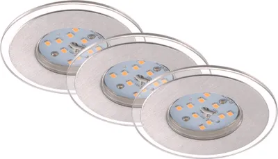 Produktbild von 3 x Briloner LED Einbauleuchte rund Aluminium IP44 3 x 5,5W 470lm warmweiß 3000K 110°