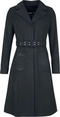Produktbild von Jawbreaker Mantel Damen Sun And Moon Embroidered Belted Coat schwarz M
