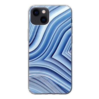 Produktbild von MuchoWow® Handyhülle Schutzhülle Hülle für iPhone 13 mini Natursteine - Muster - Blau Silikon Softcase Handy Hülle - Softcase