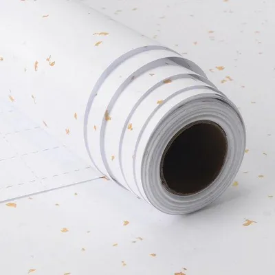 Productafbeelding van Cadeaupapier wit met goud en zilver, 43 cm x 10 m voor Kerstmis, verjaardagen en bruiloften