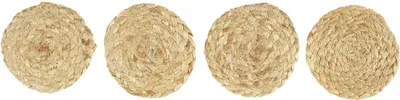 Zdjęcie produktu dla HowHomely | Zestaw podkładek - 10 cm - 4 sztuki - Juta - Ręcznie robione - Rustykalne akcesoria stołowe - Styl boho