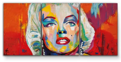 Image de Giallobus - Marilyn 2 - Giallobus - 308x140cm | 3pz. x 100x140cm - Tableau - Toile