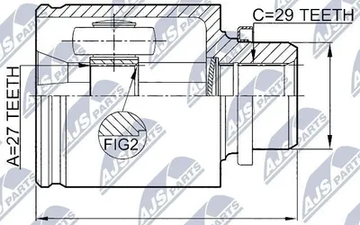 Produktbild von NTY Gelenksatz Antriebswelle Vorne Rechts Getriebeseitig für NISSAN MURANO (Z51) NPW-NS-039