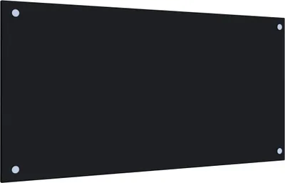 Image de vidaXL Fond de cuisine noir 80x40 cm verre trempé