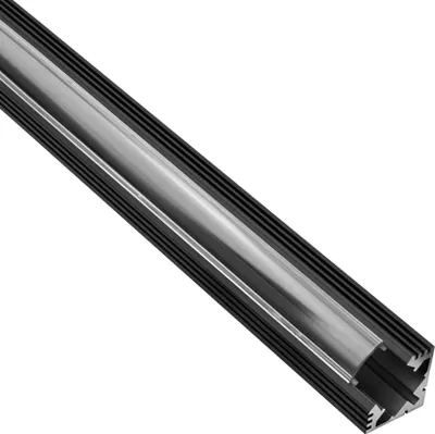Produktbild von A19 LED Aluprofil Schwarz Eckprofil 90° 1m klar