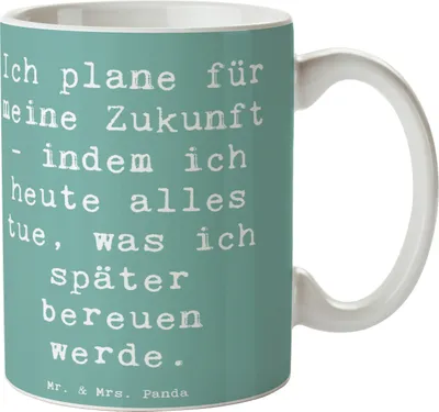 Produktbild von Mr. & Mrs. Panda Tasse Spruch Lebensziele und Abenteuer - Meeresbrise - Geschenk, Motivation, Selbstverwirklichung, Zitat, Teetasse, Träume, Kaffeebecher, Gefühl, Energie