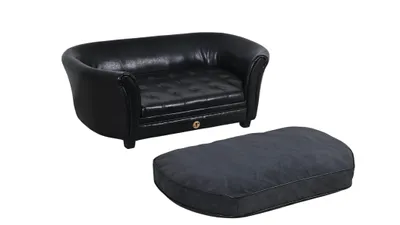 Image de Luxus Hundesofa - WEALTH L - Schwarz - Eco-Leather