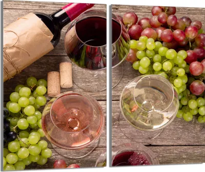 Produktbild von Herdabdeckplatten 2 teilig 30x52 Glaskeramikkochfeld Abdeckung Glas, Wein Holz