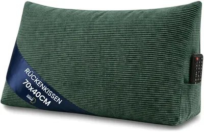 Produktbild von Keilkissen Rückenkissen Lesekissen für Bett Sofa & Couch Grün Cord 70 cm