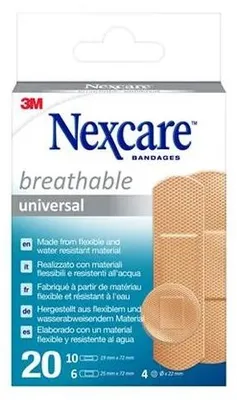 Imagen del producto de Tiritas universales 3M Nexcare, 20 tiras de diferentes tamaños