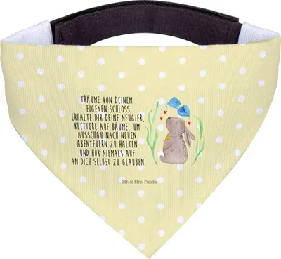 Produktbild von Mr. & Mrs. Panda Hunde Halstuch Hase Blume - Gelb Pastell - Geschenk, Geburtstag, Hund, Kaninchen, Ostern, Für, Geburt, Schwangerschaft, Tuch, Hundehalstuch, Hoffnung