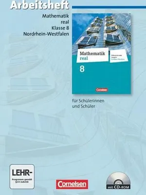 Obrázek produktu pro Mathematik real 8. Schuljahr. Arbeitsheft mit eingelegten Lösungen und CD-ROM. Differenzierende Ausgabe Nordrhein-Westfalen
