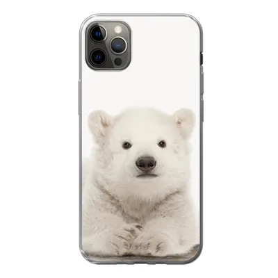 Produktbild von MuchoWow® Handyhülle Schutzhülle Hülle für iPhone 12 Pro Max Eisbär - Tiere - Kinder - Weiß - Jungen - Mädchen Silikon Softcase Handy Hülle - Hartschale