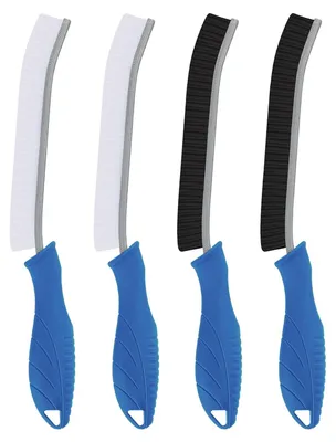 Produktbild von Reinigungsbürste – Fugenbürste, Toilettenbürste, Eckbürste mit steifen Borsten, Haushaltsreinigungswerkzeug, Badezimmer, Küche, Spüle, Fugen (4, moosblau)