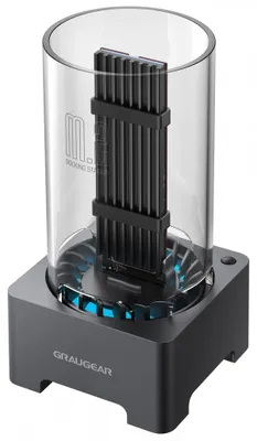 Produktbild von GRAUGEAR G-M2DK-AC-10G, SSD, M.2, M.2, USB 3.2 Gen 2 (3.1 Gen 2) Type-C, Schwarz, Aluminium, Kunststoff