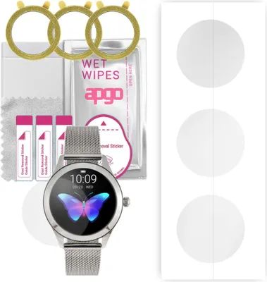 Produktbild von apgo 3 Stück Schutzfolie, klar, kompatibel mit Watchmark Fashionwatch WKW10 Smartwatch, Hydrogel Displayschutzfolie mit Positionierhilfe, Displayfolie, robust und kratzfest