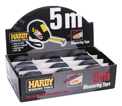Obrázok produktu pre Meracie pásmo Hardex 3 m × 16 mm s automatickou aretáciou a 2K puzdrom
