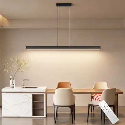 LED-Hängelampe, schwarz, 120 cm, 42 W, dimmbar, höhenverstellbar