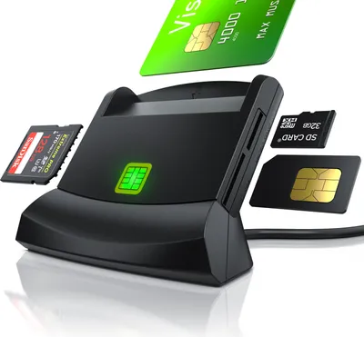 Produktbild von CSL USB Chipkartenleser - SmartCard Reader - Cardreader - smart Card Reader - unterstützt Smart Cards und SIM Cards, Sdcard, Micro Sd