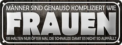 Produktbild von Blechschild Spruch 27x10cm Männer kompliziert wie Frauen Dekoration