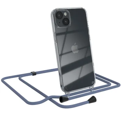 Produktbild von EAZY CASE Handykette kompatibel mit Apple iPhone 14 Plus, Handyhülle mit Umhängeband, Handykordel, Schutzhülle Clear, Band in Grün