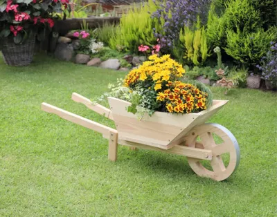 Produktbild von Pflanzkarre „Spreewald“ aus Holz 113 x 32 x 40 cm natur
