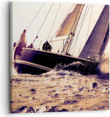 Produktbild von Bild auf Leinwand - Leinwandbild - Meer Yacht Welle - 30x30cm - Wand Bild - Wanddeko - Wandbilder - Leinwanddruck - Bilder - Kunstdruck - Wanddekoration - Leinwand bilder - Wandkunst - AC30x30-3719