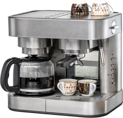 Produktbild von Kaffee/Espresso Center EKS 3010 ElPresso Duo deluxe, Kaffeemaschine: Glaskanne für 10 Tassen Filterkaffee, Filtereinsatz 1 x 4, Warmhalteplatte, Espressomaschine: 19 Bar Pumpendruck, elektronische Bedienung, programmierbare Tassenfüllmengen
