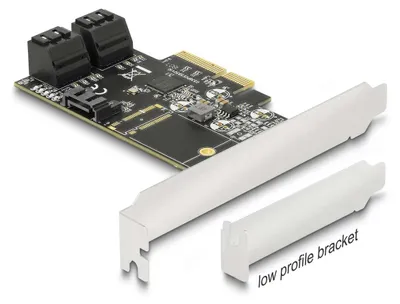 Imagen del producto de Tarjeta PCI Express x4 de 5 puertos SATA, formato de perfil bajo, marca Delock