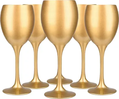 Produktbild von 6 Weingläser 300ml in Mattgold Weinglas Rotweingläser Weißweinkelche Weinkelche