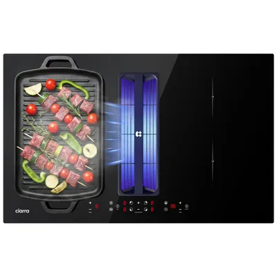 Produktbild von CIARRA ONE Induktionskochfeld mit Dunstabzug 83 cm Induktionskochfeld mit 4 Platten 2 Booster 1 Flexzone 7000W Stop & Go Funktion VMB834BBFEH