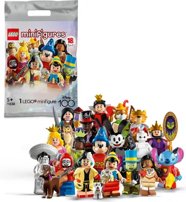 Produktbild von LEGO 71038 Minifiguren Disney 100, 1 von 18 Charakteren zum Sammeln, Überraschungstüte mit Spielzeug zum Bauen mit Micky Maus, Stitch, Mulan & mehr (1 Stück - zufällig gewählter Stil)