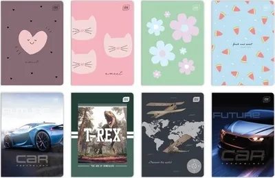 Image de Cahier A5 avec 3 lignes, 32 feuilles, paquet de 10 - Mix Design