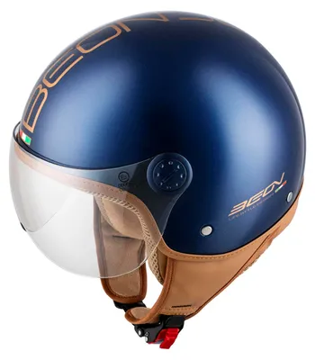 Produktbild von BEON Design Luxe Jethelm Scooterhelm mit Visier, XL, Blau