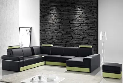 Produktbild von Design Ecksofa U-Form Modern Ledersofa