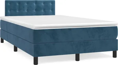 Produktbild von vidaXL Boxspringbett mit Matratze Dunkelblau 120x200 cm Samt