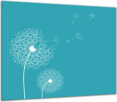 Produktbild von Herdabdeckplatten Glaskeramikkochfeld-Abdeckung Spritzschutz Glas 60x52cm Blume Blau