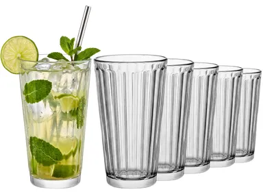 6er-Set Trinkgläser 360 ml, Tumbler Highball, transparent