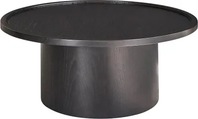 Produktbild von Runder Couchtisch aus massivem schwarzem Mindi, Ø 100 cm