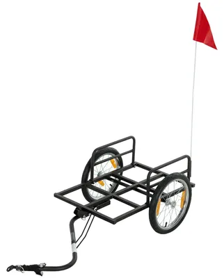 Produktbild von Fahrradanhänger für Gepäck - Lastenanhänger - 40 kg Tragkraft - Stahlrahmen - Handwagen - Schwarz