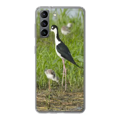Produktbild von MuchoWow® Handyhülle Schutzhülle Hülle für Samsung Galaxy S21 Vogel - Gras - Küken - Sumpf Silikon Softcase Handy Hülle - Softcase