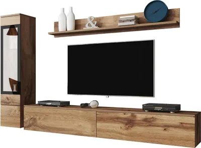 Produktbild von MIRJAN24 Wohnwand Vera I, Stilvoll Wohnzimmer-Set, TV-Schrank, Modern Mediawand (Wotan, ohne Beleuchtung)