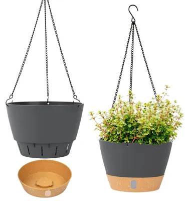 Produktbild von Set aus 2 hängenden Pflanzgefäßen mit Ablauflöchern