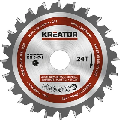 Produktbild von Kreator 89x15x1.8 Mm 24t Multimaterial-kreissägeblatt Golden Golden One Size