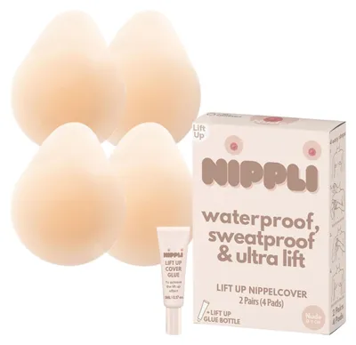 Produktbild von Nippli Lift Up Nipple Cover – Hochwertiger Push Up BH Klebepads inklusive Body-Kleber – Wiederverwendbare & schweißfeste Nippelpads aus Premium Silikon – Starker und Langer Halt