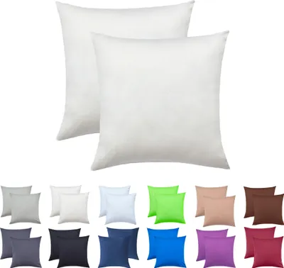 Produktbild von 2er Set Kissenbezüge Kissenhüllen 100% Baumwolle 40x40 cm Naturweiß